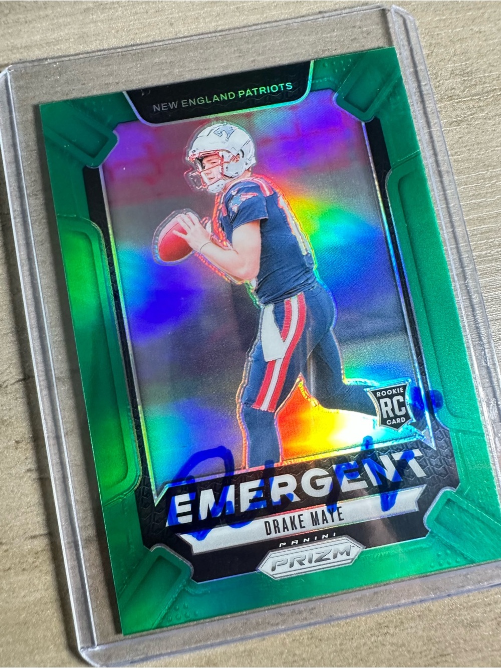 Drake Maye Signed Rookie 2024 Panini Prizm #4. Autograph. New England Patriots.
